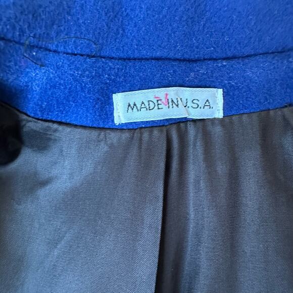 Vintage Michelle Stuart Petite Wool Peacoat - Royal Blue - Size Petite Small - Picture 8 of 8